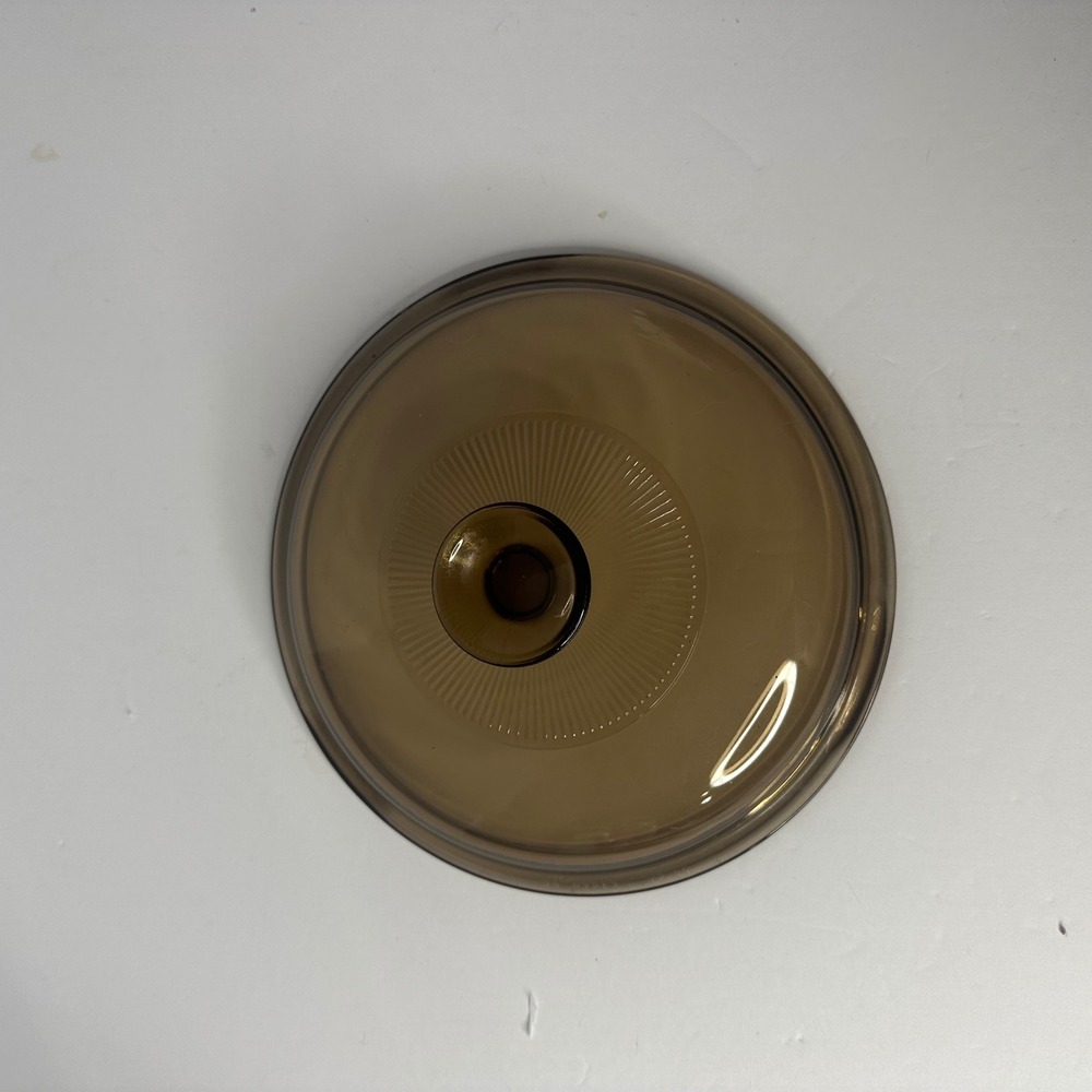 Vintage Pyrex Visions Amber Glass Replacement Lid V-2.5-C 8.5 Inch Round Brown